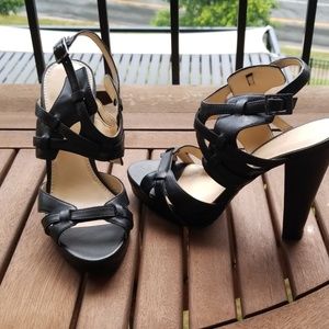 Black CK chunky heel sandal, used